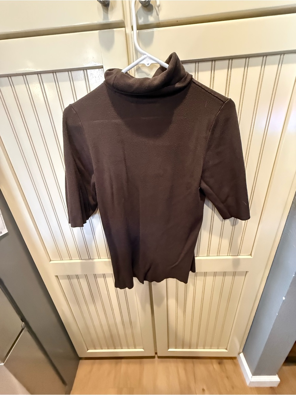 ANTONIO MELANI Brown Short-Sleeve Turtleneck Top